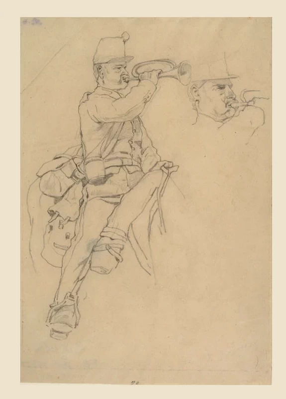 Trombettiere a cavallo - Istituto Nazionale per la Grafica, Palazzo Fontana di Trevi, Roma